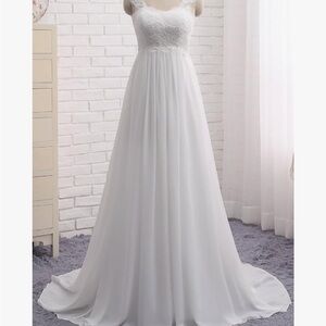 Elegant White Lace Wedding Dress